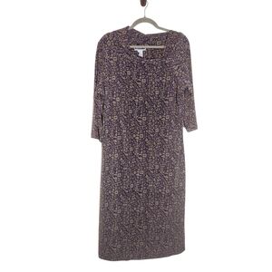 Jessica London JL Studio Purple Print Dress Sz 1X Plus Size Wedding Guest Dress